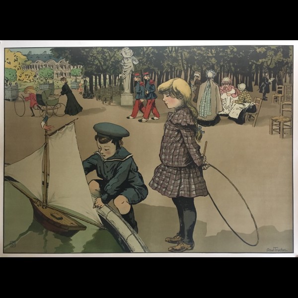 TRUCHET ABEL (1857-1918 ) - JEUX D'ENFANTS AU JARDIN DU LUXEMBOURG