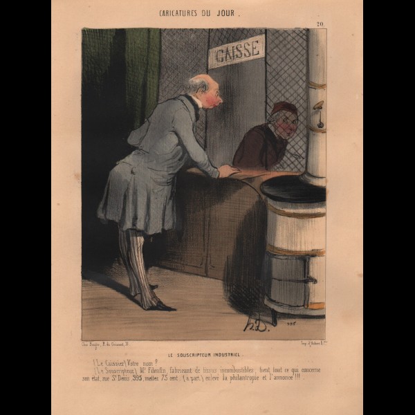 DAUMIER HONORÉ (1808-1879) - LE SOUSCRIPTEUR INDUSTRIEL