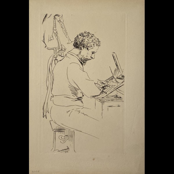 BRACQUEMOND FELIX  ( 1833-1914 ) - PORTRAIT DE CHARLES KEENE ( GRAVANT )