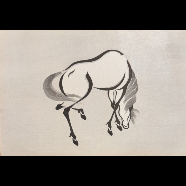 ARTISTE SOSAKU HANGA - CHEVAL BROUTANT ARTISTE SOSAKU HANGA - CHEVAL BROUTANT