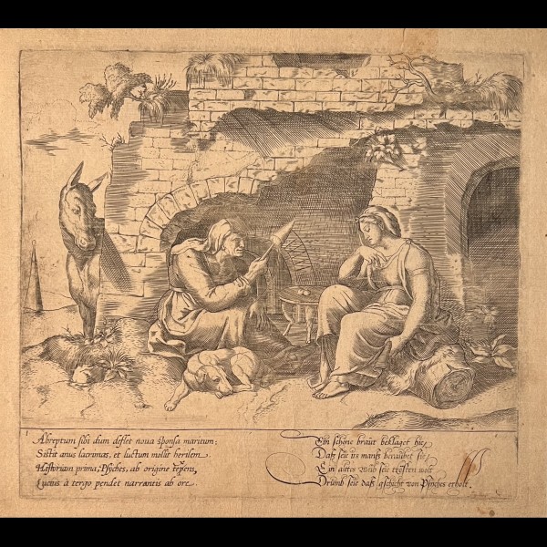 DADDI BERNARDO (ca. 1512-1570) - APULEE CHANGE EN ANE ECOUTANT LA FABLE DE PSYCHE