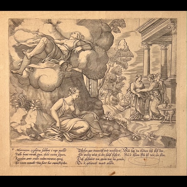 DADDI BERNARDO (ca. 1512-1570) - ZEPHYR ENLEVANT  PSYCHE SUR LES ORDRES DE L'AMOUR