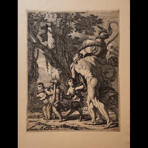 DORIGNY MICHEL ( 1616-1665 ) - HOMME ET FEMME PORTANT UN GRAND VASE
