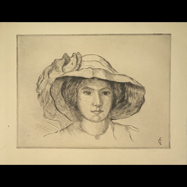 CHADWICK-LOWSTADT EMMA ( 1855-1932 ) - JEUNE FILLE AU CHAPEAU