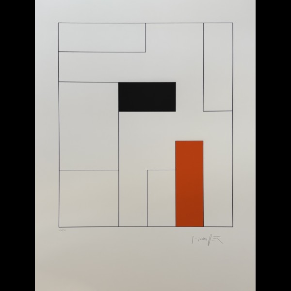 HONEGGER GOTTFRIED ( 1917-2016 ) - DEUX ELEMENTS, UN NOIR, UN ROUGE