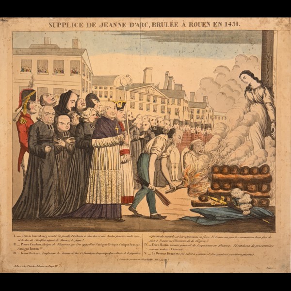 PLANCHER PIERRE ( 1779-1844 ) - SUPPLICE DE JEANNE D'ARC BRULEE A ROUEN EN 1431