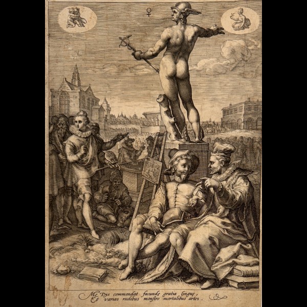 SAENREDAM JAN ( 1565 – 1607 )  - MERCURE REGNANT SUR LES ARTS LIBERAUX