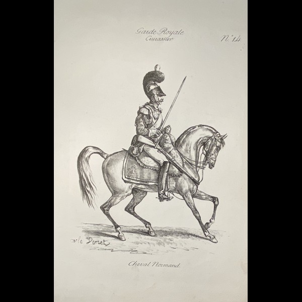VERNET CARLE ( 1758-1836 ) - GARDE ROYALE CUIRASSIER, CHEVAL NORMAND