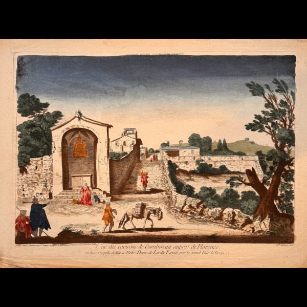 CHEREAU JACQUES EDITEUR ( 1688-1776 ) - VUE DES ENVIRONS DE GAMBERAIA AUPRES DE FLORENCE