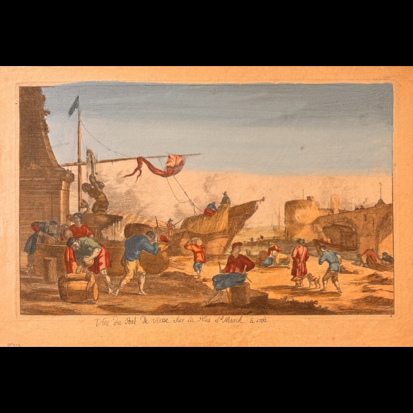 ANONYME XVIIIè - VUE DU PORT DE GENES