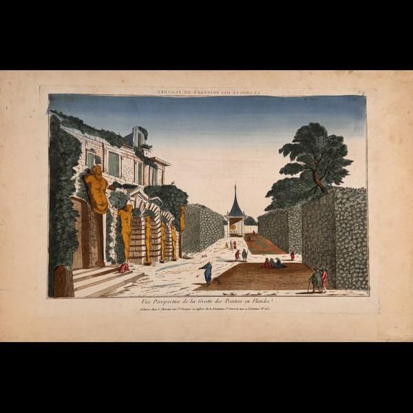 CHEREAU JACQUES EDITEUR ( 1688-1776 ) - VUE PERSPECTIVE DE LA GROTTE DES PEINTRES EN FLANDRE