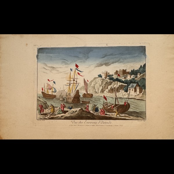 CHEREAU JACQUES EDITEUR ( 1688-1776 ) - VUE DES ENVIRONS D'OSTENDE