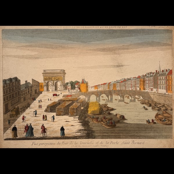 BASSET EDITEUR ( ACTIF CA.1750 -1785 ) - VUE PERSPECTIVE DU PONT DE LA TOURNELLE ET DE LA PORTE SAINT BERNARD