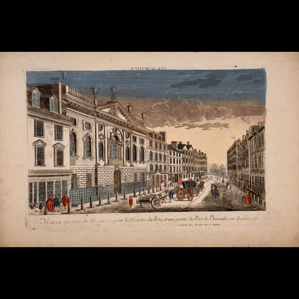 BASSET EDITEUR ( ACTIF CA.1750 -1785 ) - MAISON QUI SERRE DE MAGASINS POUR LA MARINE DU ROY ET UNE PARTIE DU PORT DE PLIMOUTHE EN ANGLETERRE ( SIC )