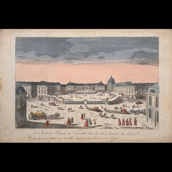 DAUMONT JEAN-FRANCOIS  EDITEUR ( ACTIF CA.1740-1775 ) - LE CHATEAU ROYAL DE VERSAILLES DU COTE DE L'AVENUE DE PARIS