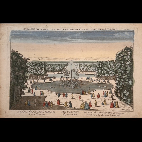 ANONYME XVIIIè - LE GRAND BASSIN D'APOLLON ET LE GRAND CANAL DANS LES JARDINS DE VERSAILLES