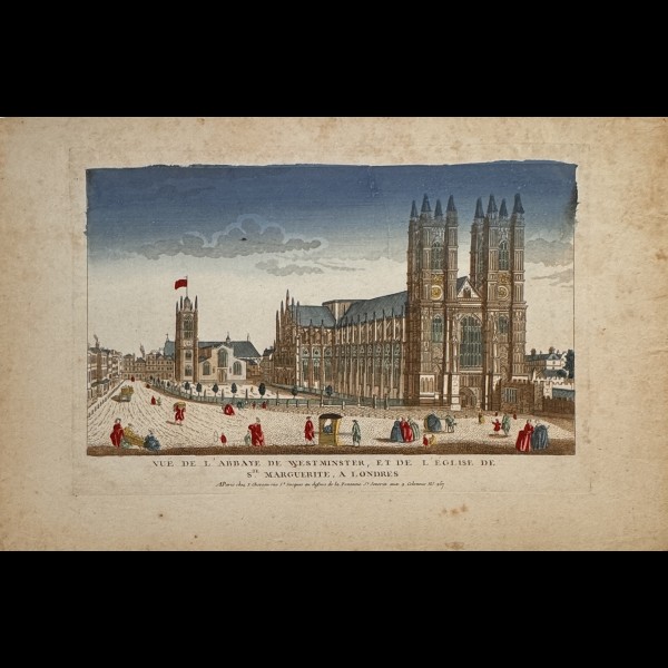 CHEREAU JACQUES EDITEUR ( 1688-1776 ) - VUE DE L'ABBAYE DE WESTMINSTER ET DE L'EGLISE DE STE MARGUERITE A LONDRES