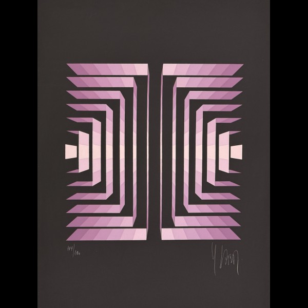 YVARAL  JEAN-PIERRE ( VASARELY DIT ) (1934-2002) - HORIZON VIOLET