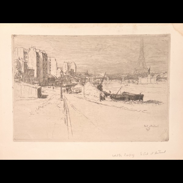 ZEISING ERNST WALTER ( 1876 - 1933 )  - LE PORT D'AUTEUIL, LA TOUR EIFFEL